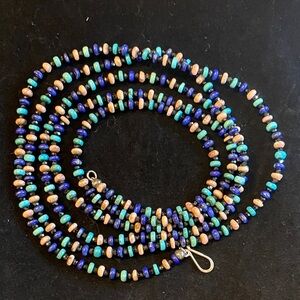 Jay King 60 Inch Multi stone necklace-Lapis Lazuli, Pink Opal,TurquoiseDR(129)